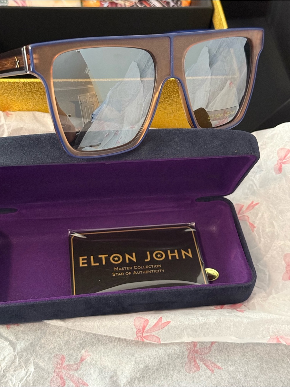 Elton John Sunglasses - Brown/Blue Frame